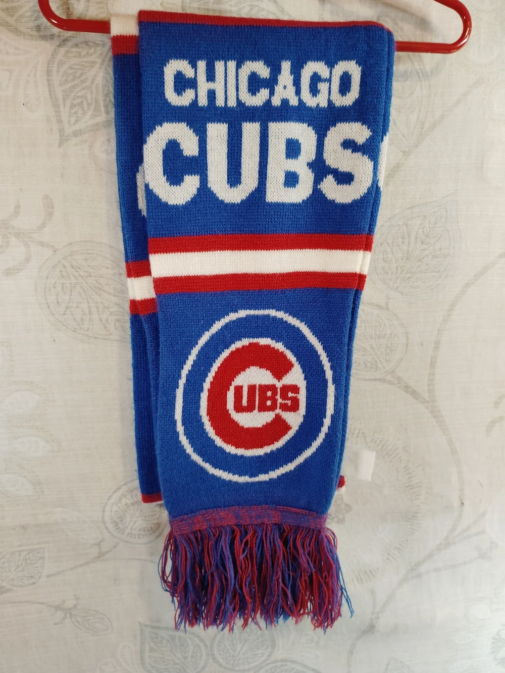 Forever Collectibles Chicago Cubs Royal Blue Red White Knit Scarf